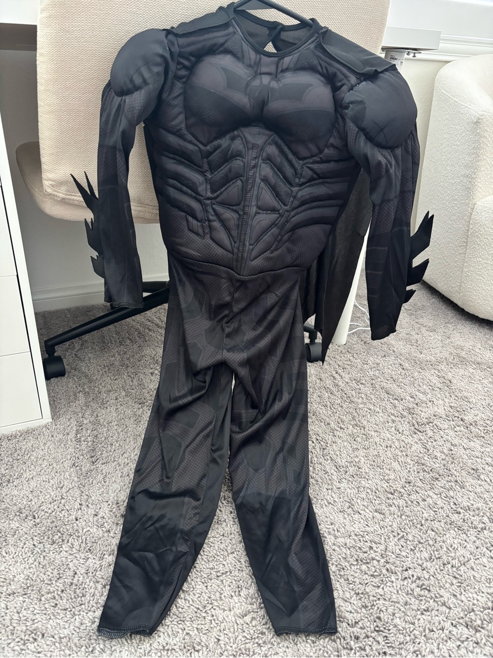 Kids Batman Muscle Costume with Winged Sleeves/Detachable cape/no mask/no belt